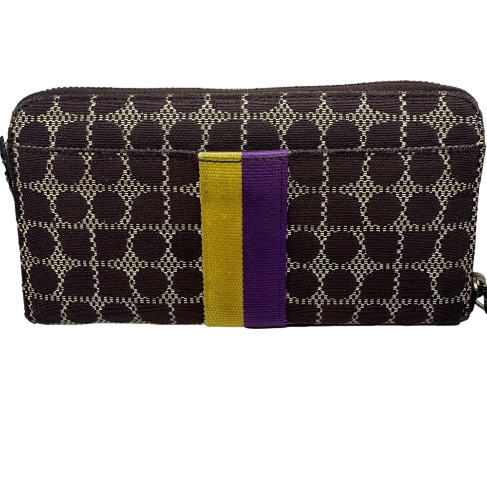 KATE SPADE ♠️ Neda Thompson Street Noel Brown Fabric Zip Around Wallet - Picture 3 of 10